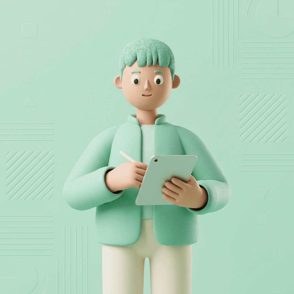 Student avatar on mint background